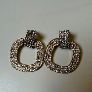 Elegant Silver-Tone Crystal Earrings